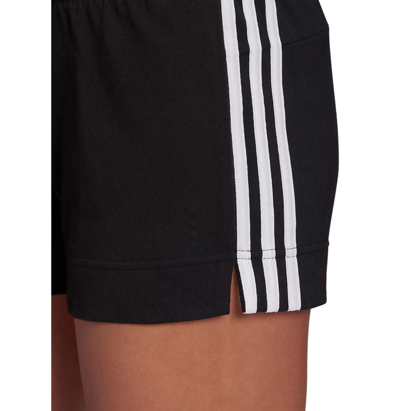 Women Black Side 3 Stripes Shorts